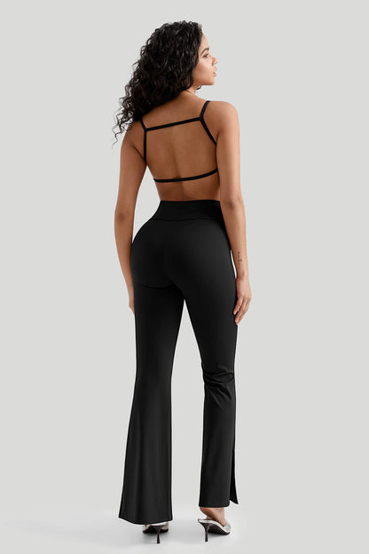 Backless Sexy 2Pcs Flare Leg Set
