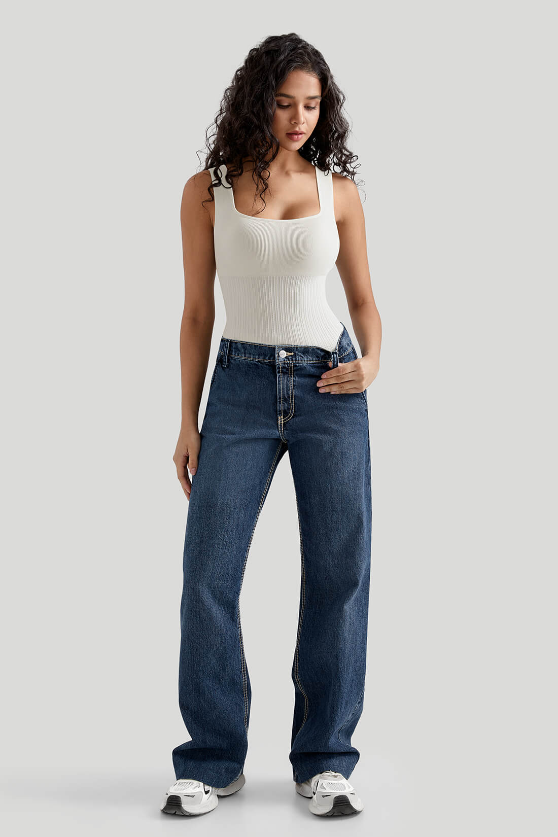 Ribbed Tummy Control Bodysuit