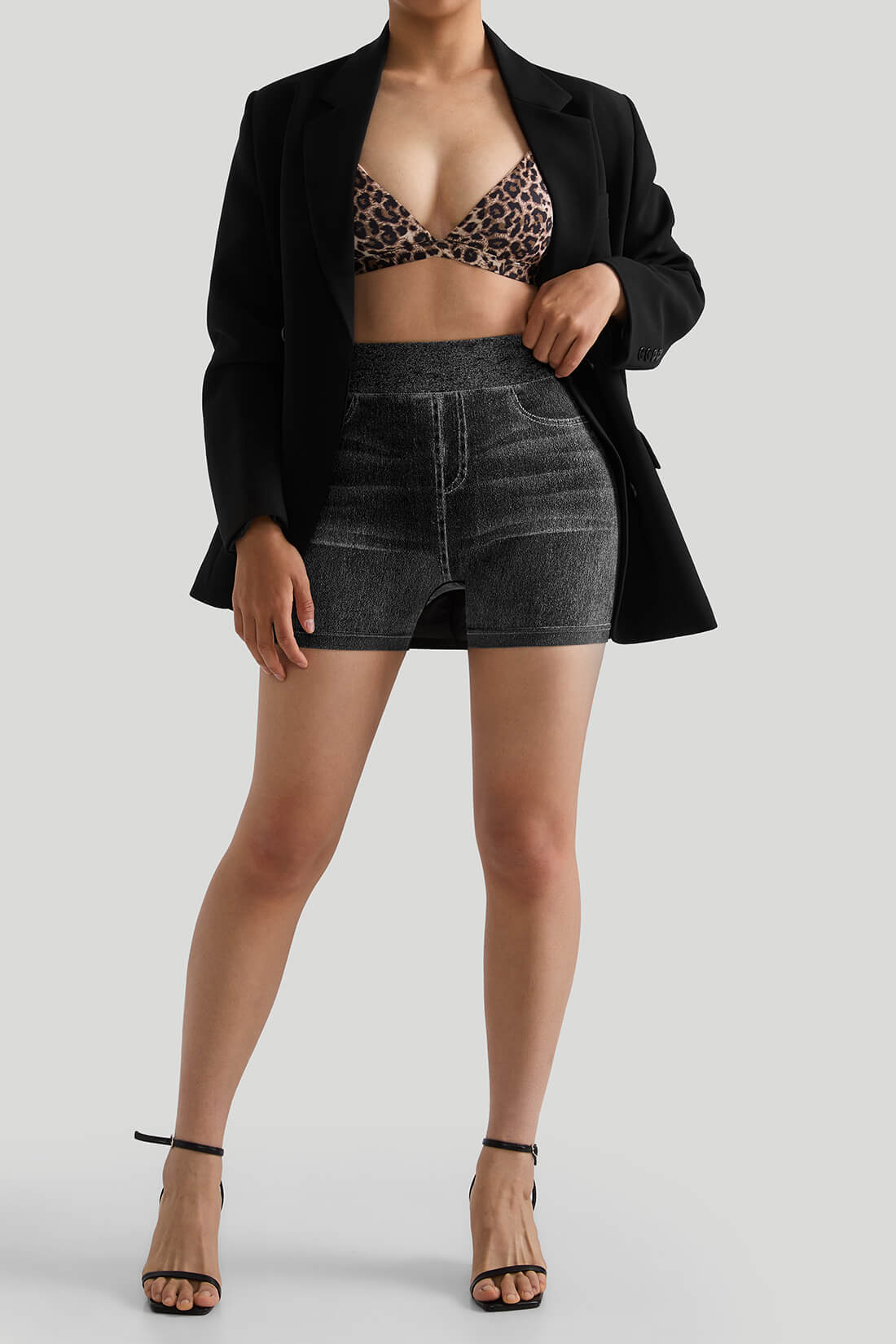 Faux Denim Short